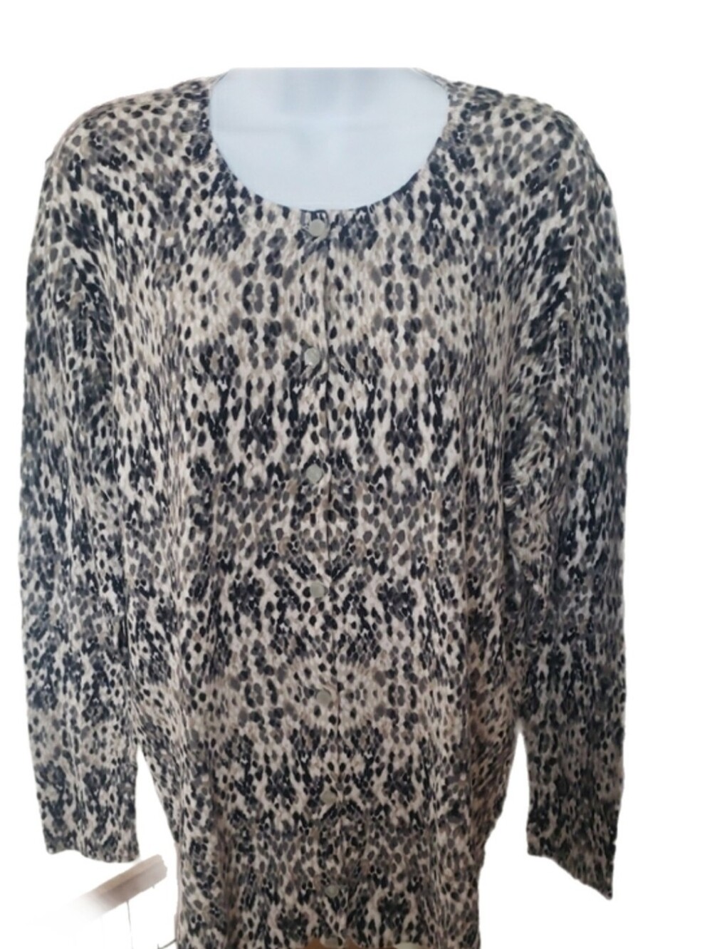 Merona Neutral Animal-Print Sweater Long Sleeve Top Size 1
